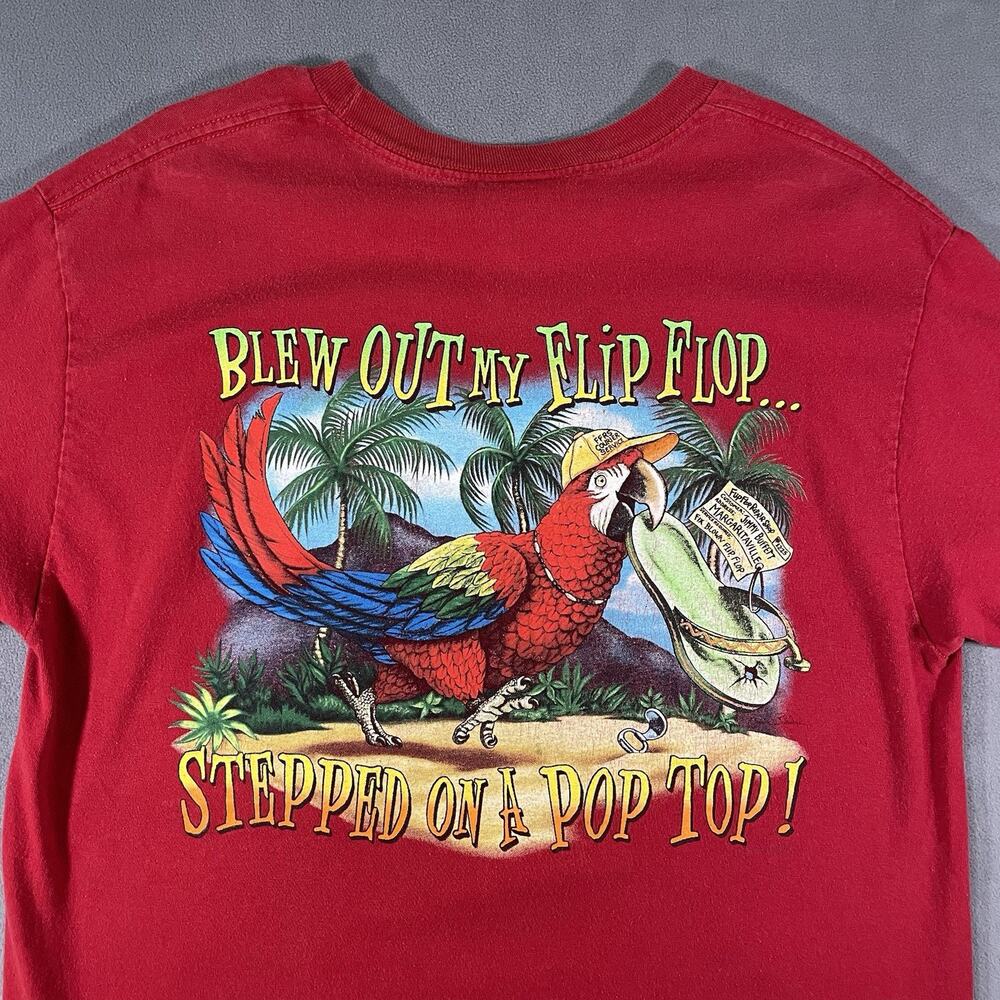 Vintage Y2K 2002 Jimmy Buffet Margaritaville Song Lyrics Parrot Shirt Mens Sz L - Picture 12 of 13